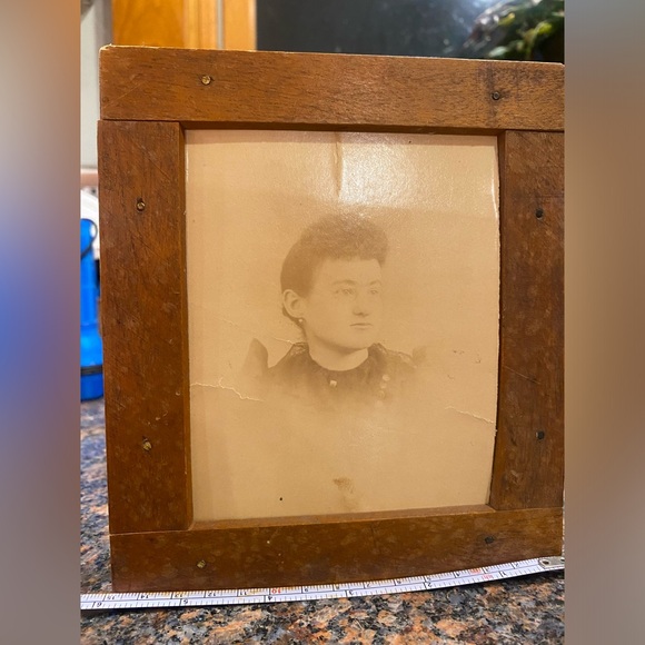 1800’s Portrait In Vintage Wood Negative Printing Print Contact Frame Unique - Picture 7 of 8